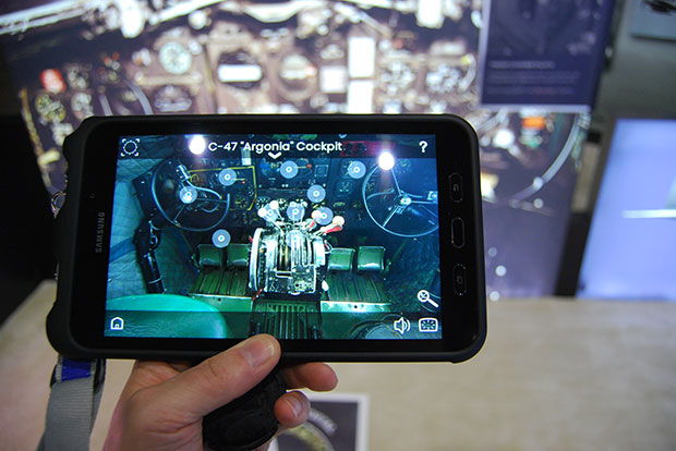 D-DayMuseum 360-degree view of the cockpit of a C-47 transport plane in AR