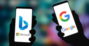 Microsoft Bing and Google search engine apps