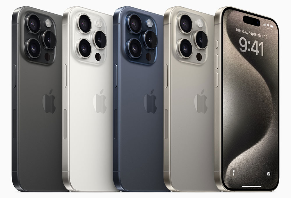 iPhone 15 Pro and 15 Pro Max color lineup
